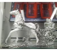 Biznest Italian Style Horse Carriage White Silver Wedding Ornament Romany Gypsy