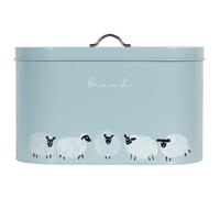 Biznest Kitchen Decoration Storage Set Of 3 Highland Flock Sheep Design Oval Tea,Coffee,Sugar Jar Canister With Bread Bin Grey Carbon Steel 22.6x34.5x19 Cm (Bread Bin)