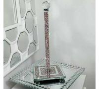 Biznest KITCHEN TOWEL TISSUE HOLDER PAPER ROLL HOLDER CRUSHED DIAMOND CRYSTAL PINK SILVER