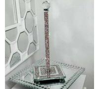 Biznest Kitchen Towel Tissue Holder Paper Roll Holder Crushed Diamond Crystal Pink Silver