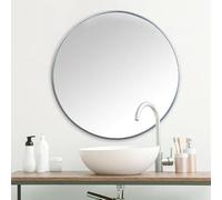 Biznest Large 60cm Large Round Grey Wall Mounted Mirror Aluminium Frame Bathroom Living Room A Must Have Mirror Very Good Size