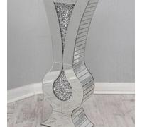 Biznest Large 70Cm Diamond Crush Sparkle Crystal Mirrored Vase Silver Vase Bedroom Home Decorative Modern Vase For Dried Flower