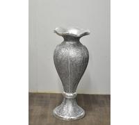 Biznest Large 80Cm Shiny Sparkly Mirror Crushed Diamond Glitter Flower Pot Silver V057