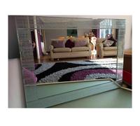 Biznest Large Designer Glitter Wall Mirror Beautiful Straight Line Frame