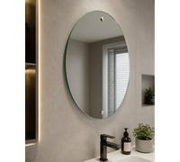 Biznest Large Durable Frameless Oval Drilled Glass Design Wall Hanging Mirror With Fixing Screws & Hooks Ideal Home Décor 50X70Cm