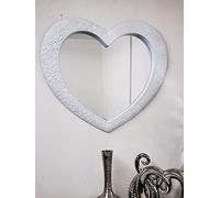 Biznest Large Heart Shape Wall Mirror White Home Decor Living Room Wall Mirror Heart Wall Mirror