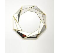 Biznest Large Round Gold Octagonal Wall Mirror 66Cm Wall Hanging Ornament Home Décor Bedroom Living Room Best For Gift
