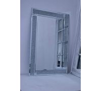 Biznest Large Sparkle Silver Glitter Wall Mirror Frame Glass Living Room Lounge 40X60Cm Largest Mirror Collection Of Biznest Store