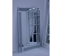 Biznest Large Sparkle Silver Glitter Wall Mirror Frame Glass Living Room Lounge 60X90Cm Largest Mirror Collection Of Biznest Store