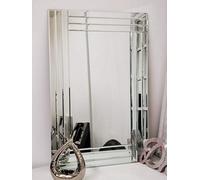 Biznest Large Wall Mirror Bevelled Triple Edge Mirror Strips Frameless Elegant 40X60Cm Mirror Collection Of Biznest Store