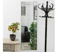 Biznest Large Wall Mirror Silver Bevelled Triple Strips Mdf Back Modern Glass Wall Mirror Home Decor (40X120Cm)