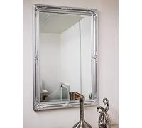 Biznest Large Wooden Frame Ornate Wall Mirror 60Cm X 90Cm Available In Silver Home, Living Room, Home Decor