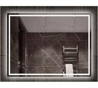 Biznest Led Lighted Bathroom Wall Mirror 3 Color Light Touch Switch With Fog Pad Home Décor (60X80 Cm Rectangle Style L8037)