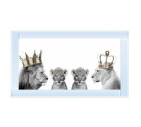 Biznest Lion Family 2 Girls Glitter Liquid Wall Art