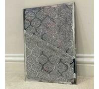 Biznest Luxury Crushed Diamond Chopping Board Crystal Filled Silver Placemat Sparkly