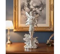 Biznest Luxury Italian Angel Lady Wings Decor Ornament White Silver Gypsy Romany Ceramic 45Cm