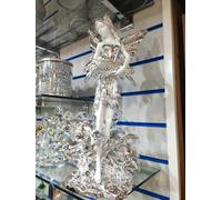 Biznest Luxury Italian Angel Lady Wings Decor Ornament White Silver Gypsy Romany Ceramic 45Cm