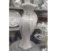 Biznest Marble Effect Flower Vase 40Cm For Home Decorations Centrepiece For Party Event Best For Gift (White-Style 030)