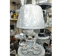 Biznest Marie Table Lamp Crushed Jewel Romany Diamante Silver Shelf Sitter Ornament Home Decor