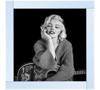 Biznest Marilyn Monroe Smoking Pose With Guitar Picture Liquid 3D Wall Decor Glitter Wall Art Mirrored 55X55Cm Ftst440