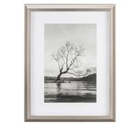 Biznest Metallic Lustre Mounted Box Frame Silver Wall Mounted Photo Frames Home & Office Vertical Horizontal Display Picture (16x12in)