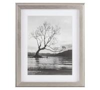 Biznest Metallic Lustre Mounted Box Frame Silver Wall Mounted Photo Frames Home & Office Vertical Horizontal Display Picture (8x6in)