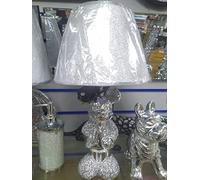 Biznest Mickey Mouse Lamp with Shade Crushed Diamond Crystal Sparkly Silver Mirrore