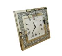Biznest Mirrored Glass Square Wall Clock Black Hands