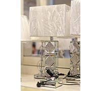 Biznest Mirrored Table Lamp Beautiful Bedside & Desk Table Lamp Height: 71Cm, Width: 38Cm