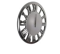 Biznest Mirrored Wall Clock With Large Roman Numerals