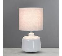 Biznest Modern Ceramic Base Table Lamp Co-Ordinating Shade Stylish Design Round Reading, Study, Office ( Grey )