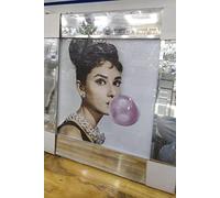 Biznest MODERN LIQUID GLITTER WALL ART WITH MIRRORED EDGES 50X50CM (AUDREY HEPBURN)