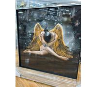 Biznest MODERN LIQUID GLITTER WALL ART WITH MIRRORED EDGES 50X50CM (MISS DIOR PERFUME)