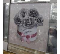 Biznest Modern Liquid Glitter Wall Art With Mirrored Edges 50X50Cm (The Million Roses)