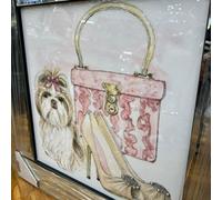 Biznest Modern Liquid Glitter Wall Art With Mirrored Edges 55X55Cm (Open Toe Fluff)