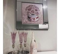 Biznest Modern Liquid Glitter Wall Art With Mirrored Edges Extra Large Size 55X55Cm (Biz S-25)