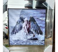 Biznest Modern Liquid Glitter Wall Art With Mirrored Edges Extra Large Size 55X55Cm (Biz1034)