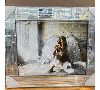 Biznest Modern Liquid Glitter Wall Art With Mirrored Edges Extra Large Size 55X55Cm (Biz1037)