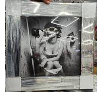 Biznest Modern Liquid Glitter Wall Art With Mirrored Edges Extra Large Size 55X55Cm (Biz1039)