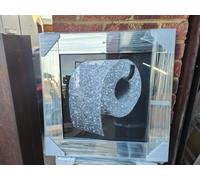 Biznest MODERN LIQUID GLITTER WALL ART WITH MIRRORED EDGES Extra Large Size 55X55Cm (BIz1048)