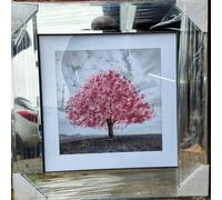 Biznest Modern Liquid Glitter Wall Art With Mirrored Edges Extra Large Size 55X55Cm (Biz1051)