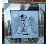 Biznest Modern Liquid Glitter Wall Art With Mirrored Edges Extra Large Size 55X55Cm (Biz1053)