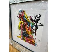 Biznest MODERN LIQUID GLITTER WALL ART WITH MIRRORED EDGES Extra Large Size 55X55Cm (Biz1054)