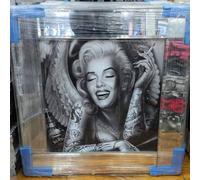 Biznest Modern Liquid Glitter Wall Art With Mirrored Edges Extra Large Size 55X55Cm (Biz1062)