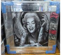 Biznest MODERN LIQUID GLITTER WALL ART WITH MIRRORED EDGES Extra Large Size 55X55Cm (Biz1062)