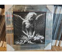 Biznest MODERN LIQUID GLITTER WALL ART WITH MIRRORED EDGES Extra Large Size 55X55Cm (Biz1063)