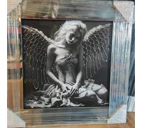 Biznest Modern Liquid Glitter Wall Art With Mirrored Edges Extra Large Size 55X55Cm (Biz1063)