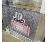 Biznest Modern Liquid Glitter Wall Art With Mirrored Edges Extra Large Size 55X55Cm (Biz1064)