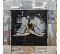 Biznest Modern Liquid Glitter Wall Art With Mirrored Edges Extra Large Size 55X55Cm (Biz1069)