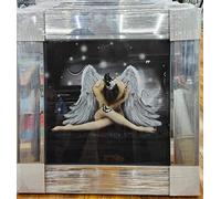 Biznest MODERN LIQUID GLITTER WALL ART WITH MIRRORED EDGES Extra Large Size 55X55Cm (Biz1069)